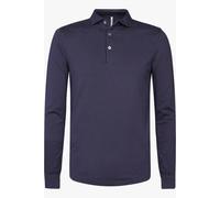 Profuomo Regular Fit Longsleeve Poloshirt dunkelblau, Einfarbig