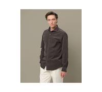 Profuomo Relaxed Fit Cordhemd braun, Einfarbig