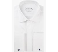 Profuomo Sky Blue Slim Fit Smokinghemd weiss, Einfarbig