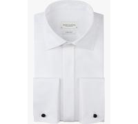 Profuomo Slim Fit Galahemd weiss, Einfarbig