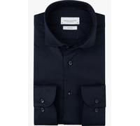 Profuomo Slim Fit Hemd dunkelblau, Einfarbig