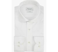 Profuomo Slim Fit Jerseyhemd weiss, Einfarbig