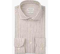 Profuomo Slim Fit Leinenhemd beige, Gestreift