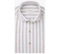 Profuomo Slim Fit Leinenhemd beige, Gestreift