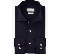 Profuomo Slim Fit Leinenhemd dunkelblau, Gestreift