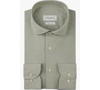 Profuomo Slim Fit Leinenhemd grün, Einfarbig