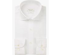 Profuomo Slim Fit Leinenhemd weiss, Einfarbig