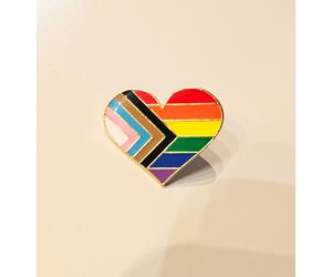 Progress Herz Anstecker Pin Regenbogen Pride gay schwul LGBTIQ+ CSD queer divers