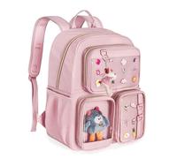 Prokva Ita Bag Pin Display Rucksack mit Einsatz, Kawaii Aesthetic Rucksack mit Laptop-Hülle für Cosplay und Konzert, Rosa (Pins nicht Enthalten, Patent Design)