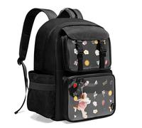 Prokva Ita Tasche Pin Display Rucksack mit Einsätzen für Pins, Kawaii Ita Rucksack für Anime Cosplay, Schwarz