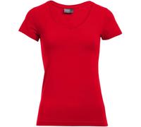 Promodoro Damen Slim Fit V-Ausschnitt T-Shirt 3086 fire red L