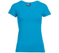Promodoro Damen Slim Fit V-Neck-T-Shirt 3086 Gr. L turquoise