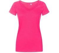 XO1525 X.O by Promodoro Damen V-Neck T-Shirt Kurzarm Bright Rose M