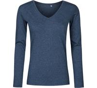 XO1560 X.O by Promodoro Damen V-Neck Langarmshirt Heather Navy S