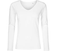 Promodoro Women´s V-Neck T-Shirt Long Sleeve XS white