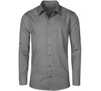 Promodoro - Men´s Poplin Shirt Long Sleeve Steel Grey (Solid) - Gr. - M