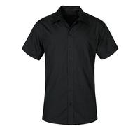 Promodoro - Men´s Poplin Shirt Short Sleeve Black - Gr. - L