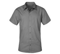 Promodoro - Men´s Poplin Shirt Short Sleeve Steel Grey (Solid) - Gr. - 3XL