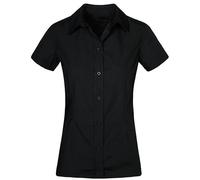 Promodoro - Women´s Poplin Shirt Short Sleeve Black - Gr. - L
