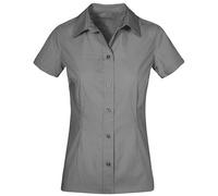 Promodoro - Women´s Poplin Shirt Short Sleeve Steel Grey (Solid) - Gr. - XXL
