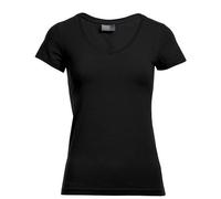 Promodoro - Women´s Slim Fit V-Neck-T Black - Gr. - XL