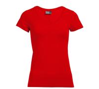 Promodoro - Women´s Slim Fit V-Neck-T Fire Red - Gr. - XL