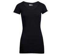 Promodoro - Women´s Slim Fit V-Neck-T Long Black - Gr. - XL