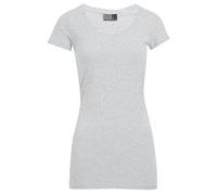 Promodoro - Women´s Slim Fit V-Neck-T Long Sports Grey (Heather) - Gr. - XL