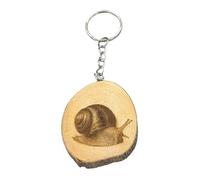 Promotech Holz Schlüsselanhänger Schnecke - Garten Schnecke Naturmotiv - Lasergraviert - Tier Motiv - Geschenk für Naturliebhaber