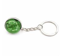 Promotech Irish Shamrock & Glückspilz Schlüsselanhänger - Grünes Glücks-Charm für Jungs & Mädchen - Robuster Schlüsselring für Viel Glück