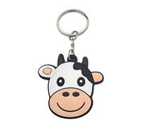 Promotech Süße Kuh Schlüsselanhänger - 1 Stück PVC Schlüsselring für Kinder & Erwachsene - Niedlicher Tier-Anhänger für Rucksack, Tasche, Auto & Schlüsselbund