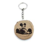 Promotech - Zauberhafter Majic Mouse Spielchen Schlüsselanhänger - Handgefertigt und lasergraviert aus naturbelassenem Holz (Formula-1 Mickey)