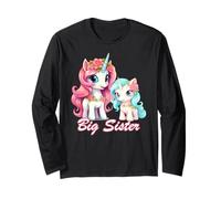 Promoted to Big Sister Girls Cute Unicorn Older Sister Langarmshirt
