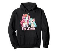 Promoted to Big Sister Girls Cute Unicorn Older Sister Pullover Hoodie
