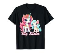 Promoted to Big Sister Girls Cute Unicorn Older Sister T-Shirt