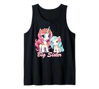Promoted to Big Sister Girls Cute Unicorn Older Sister Tank Top