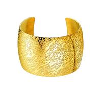 PROSTEEL 18k vergoldet Breite Armspange für Frauen Mädchen Offener Armreif mit Retro Muster Damen 40mm breit Oberarmband Armschmuck Accessoire für Party