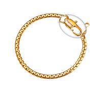 PROSTEEL 4mm breit massiv Ankerkette Herren personalisiert Armband 18k vergoldet Erbskette Name Gravur Gliederkette Armband Biker Punk Rock Schmuck 20 cm/Gold