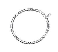 PROSTEEL Herren Armkette 22cm Ankerkette Armband Edelstahl 4mm breit massiv Erbskette Gliederkette Silber Biker Punk Rock Schmuck