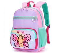 PROTAURI 2026 Kinderrucksack mit Brustgurt Jungen Mädchen, Kindergartenrucksack mit Reflektierend Wasserabweisend, Kita Rucksack Leicht für 3-7 Jahre, 9L, Schmetterlings-Design