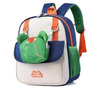 PROTAURI Kindergartenrucksack Junge, Kita Rucksack mit Brustgurt und Münztaschen, Rucksack Kinder Mini-Tier-Cartoon Wasserabweisend und Leicht, 2-6 Jahre Dinosaurier-Design