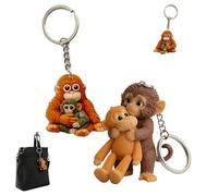 Protect Punch The Monkey Keychain 2D Acryl Schlüsselanhänger, Niedlicher Plüsch Affe Anhänger Plüschtier für Rucksack, Handtasche, Autoschlüssel, Weicher Tier Schlüsselanhänger Schutz-Punch-Affe