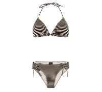 Protest PRTMatch Gestreifter Triangel-Bikini-Set schwarz / weiß - gestreift, 38