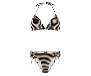 Protest PRTMatch Gestreifter Triangel-Bikini-Set schwarz / weiß - gestreift, 40
