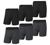 PROTIUM Herren Baumwoll Boxer Briefs, Unterwäsche mit Eingriff, 6er-Pack