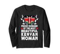 Proud Husband of Beautiful Kenyan Wife Kenya Flag Langarmshirt