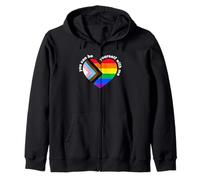 Proud LGBTQ Ally Rainbow Equality Heart Flag Be Yourself Kapuzenjacke