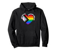 Proud LGBTQ Ally Rainbow Equality Heart Flag Be Yourself Pullover Hoodie