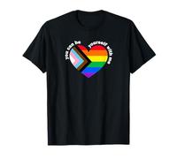 Proud LGBTQ Ally Rainbow Equality Heart Flag Be Yourself T-Shirt