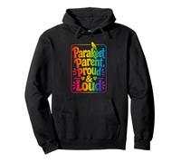 Proud & Loud Sittich Parent Bunte Typografie Pullover Hoodie